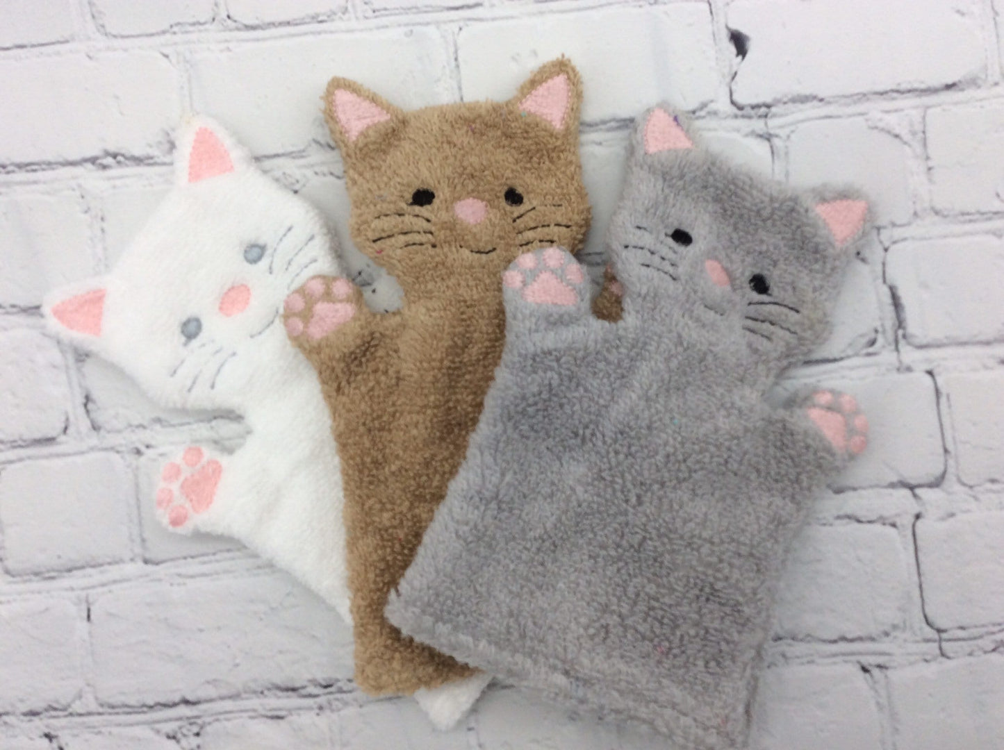 Kids Cat Bath Mitt, Personalized Washcloth, Monogrammed Baby Shower Gift, Birthday Spa Favor, Cotton Bath Glove, Personalized Toddler Gift